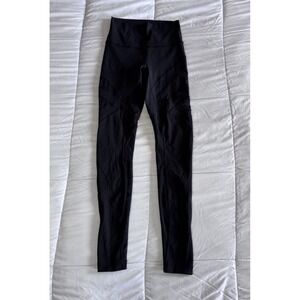 Lululemon Wunder Under High Rise Tight Mix & Mesh 28" Black Legging Size 4 EUC